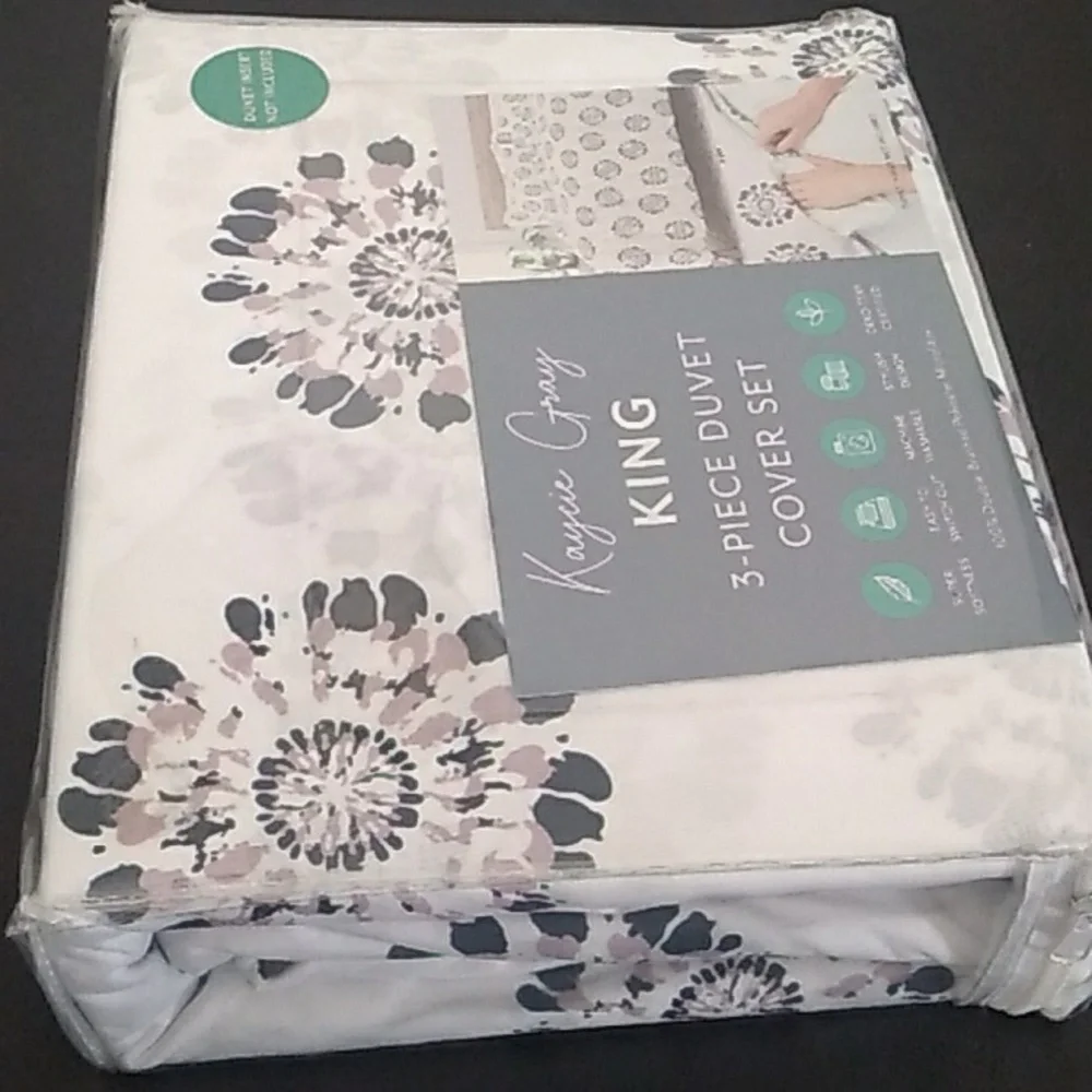 Kaycie Gray Fashion Premium Ultra Soft 3PC Duvet Cover Set